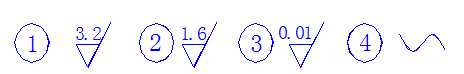 光潔度標(biāo)識(shí) 光潔度標(biāo)識(shí)